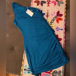 A new day Teal One-Shoulder Dress